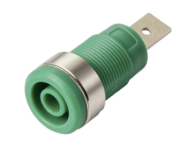 TRU COMPONENTS MP-32 grønn sikkerhetinnføringshylse, rett tilkobling, tappdiameter 4 mm, 1 stk Bulk