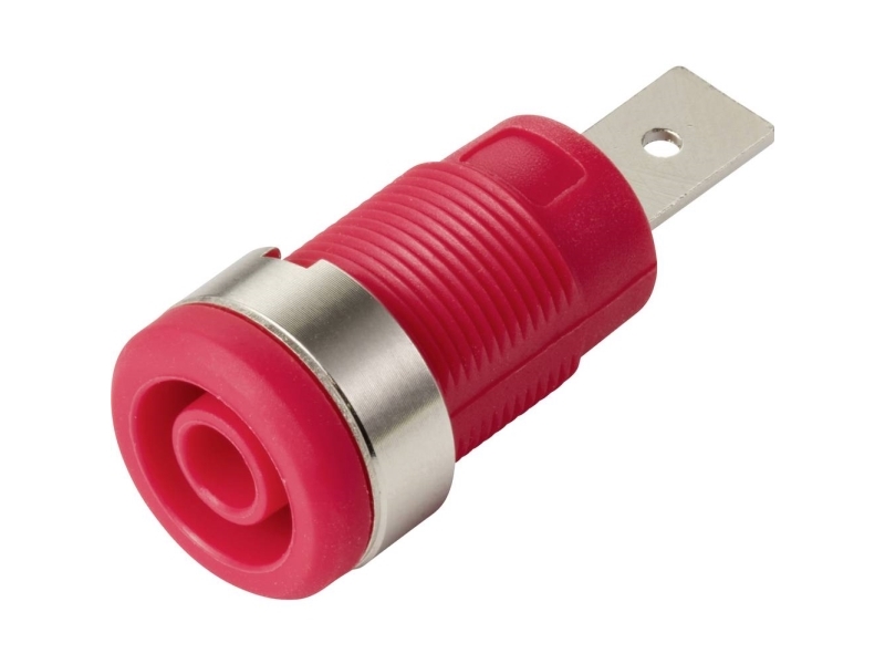 TRU COMPONENTS MP-32 rot Sikkerhedsindbygningsbøsning Tilslutning, lige Stift-diameter: 4 mm Rød 1 stk Bulk