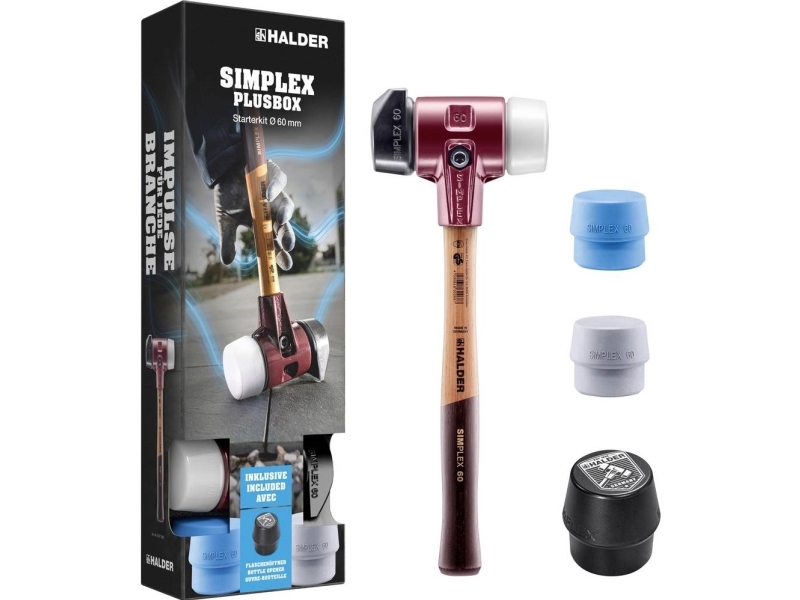 Halder SIMPLEX-Plusbox Starterkit 3027s026 Gummihammer Middelhård 2600 g 160 mm 1 stk