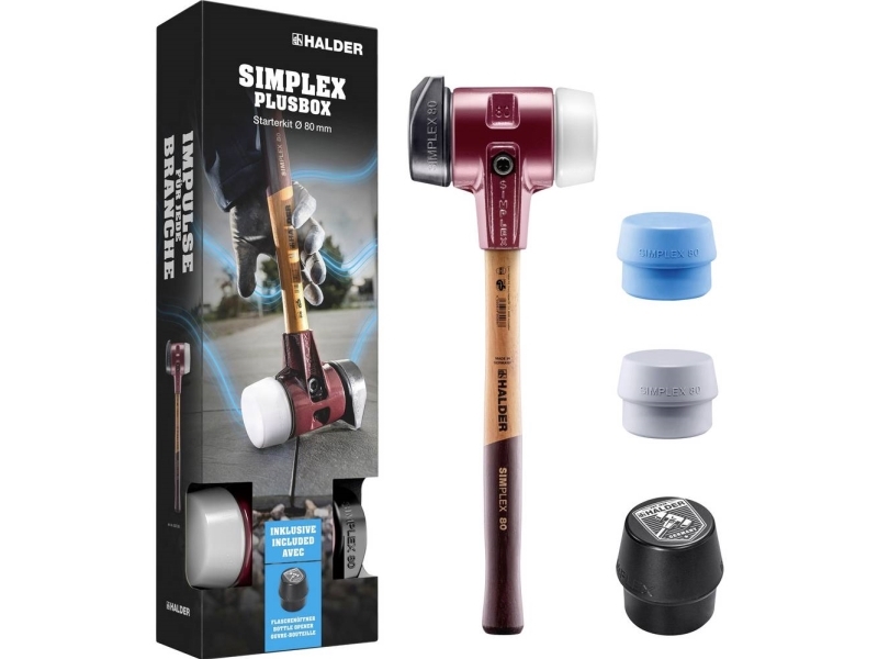 Halder Simplex-Plusbox Starterkit 3027S025 Gummihammer Mittelhart 4400 G 180 Mm 1 Stück
