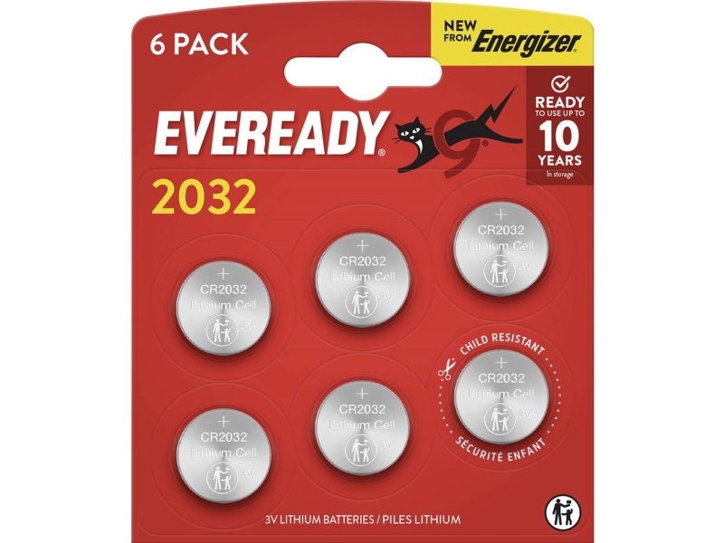 Eveready Knopfzellenbatterie Cr 2032 3 V 6 Stk E304439600
