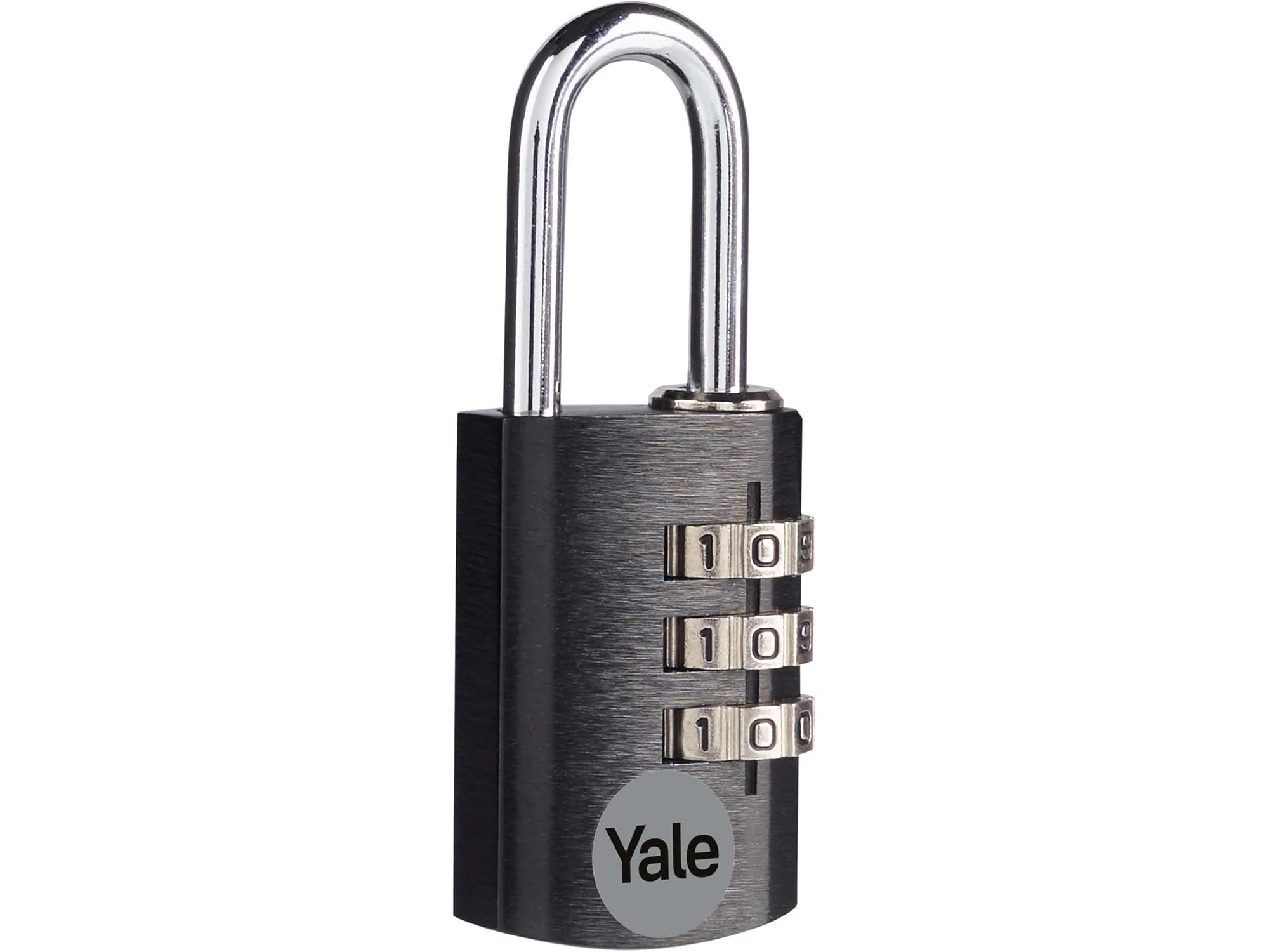 Yale YE3CB/20/121/1/BK, Konventionelle hængelås, Kombinationslås, Sort, Aluminium, Stål, U-formet