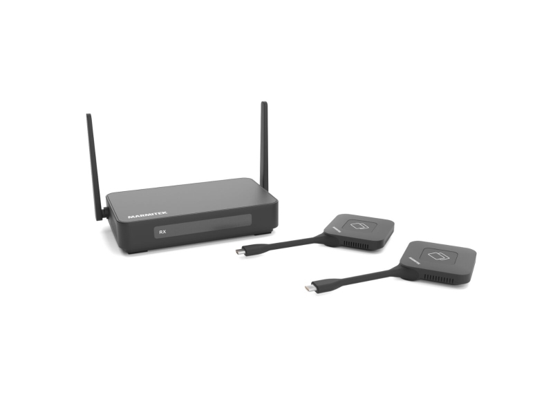 Marmitek Stream 4K Pro – Kabelloses 4K-Hdmi-Präsentationssystem + 1 Zusätzlicher Usb-C-Dongle, Schwarz