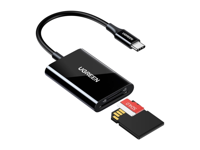 Ugreen CM265, MicroSD (TransFlash), MicroSDHC, MicroSDXC, SD, SDHC, SDXC, Sort, 5000 Mbit/s, USB 3.2 Gen 1 (3.1 Gen 1) Type-C, Android