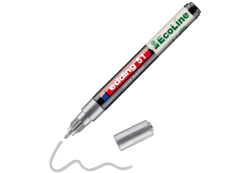 Edding 51 Ecoline, Silber, Silber, 1 Mm, 2 Mm, 12 Mm, 132 Mm