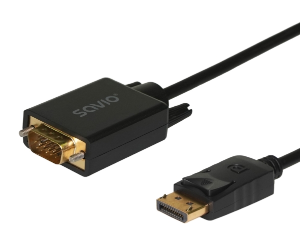 Savio Cl-203, 1,8 M, Displayport, Vga (D-Sub), Männlich, Männlich, Gerade