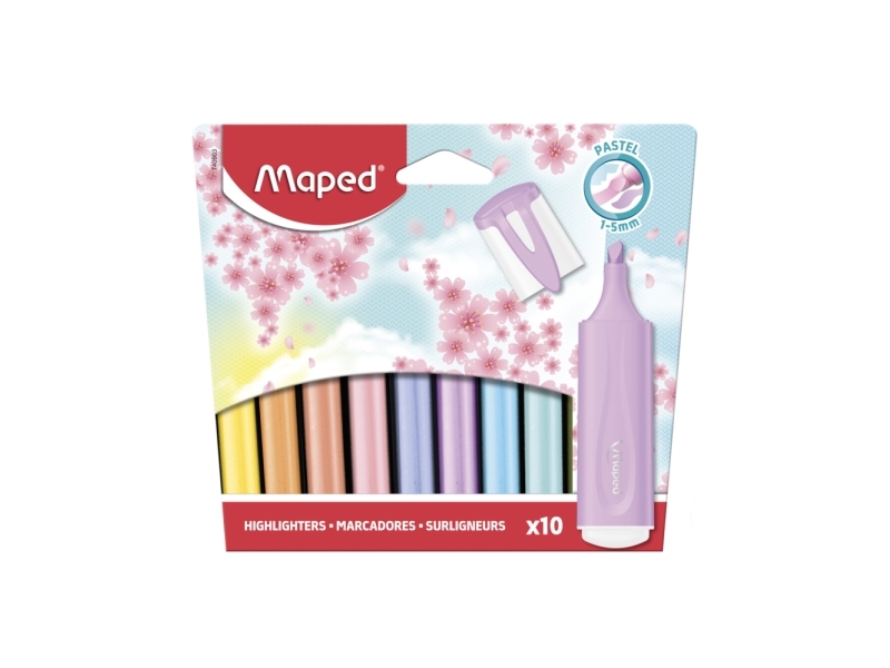 Maped 740903, 10 stk, Mejselspids, 1 mm, 5 mm, Vandbaseret blæk