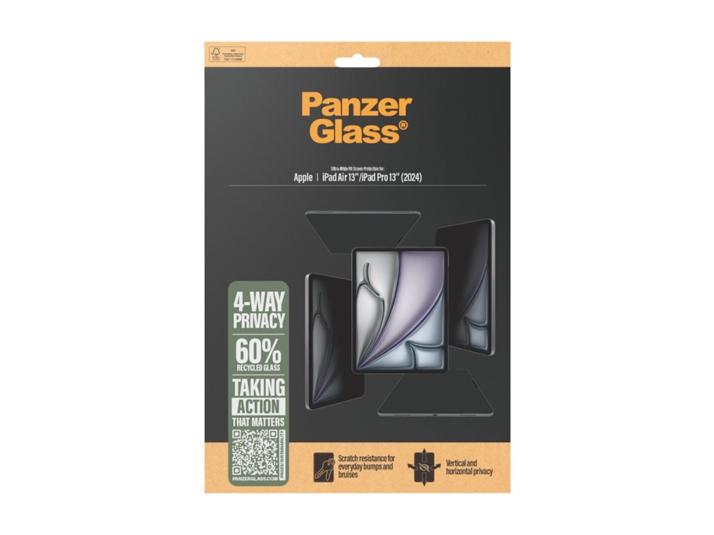 Panzerglass 4-Way Privacy Displayschutz Ipad Air 13" (2024-2026) | Ipad Pro 13" (2024-2025) | Ultra-Wide Fit, Apple, Apple - Ipad Air 13“ (2026), A