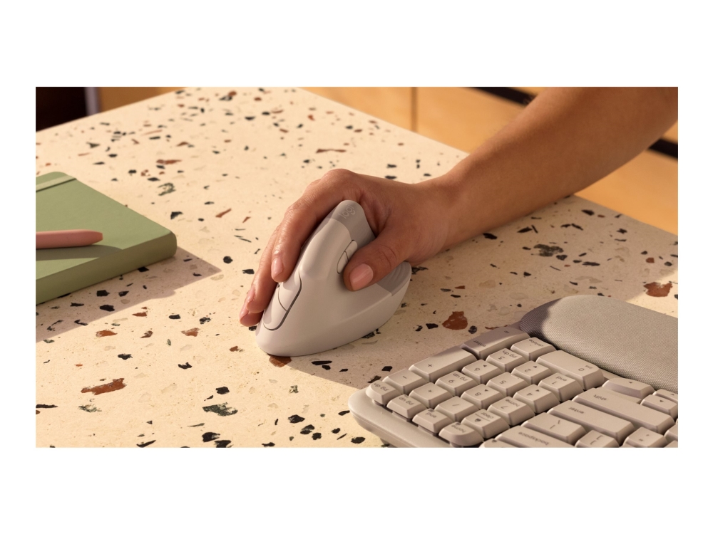 Logitech Lift, Rechts, Vertikale Ausführung, Optisch, Bluetooth, 4000 Dpi, Sand