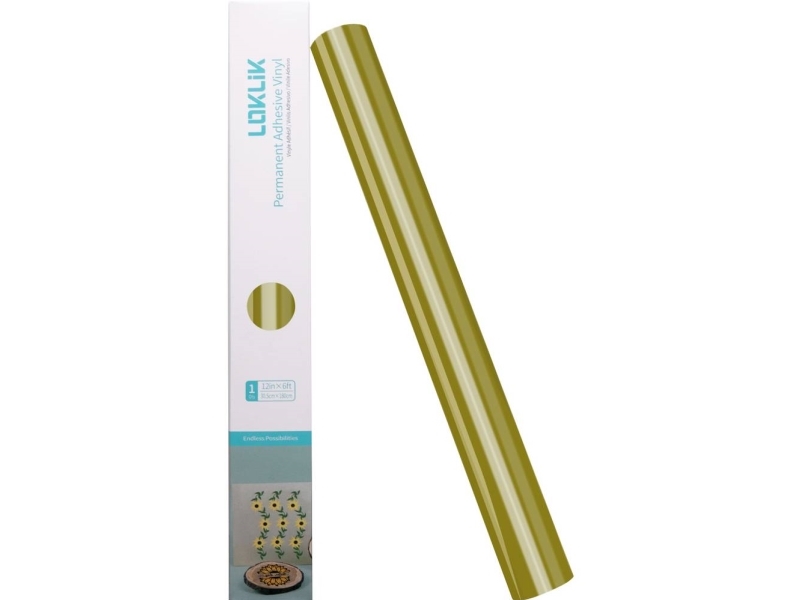 LOKLiK Permanent selvklæbende vinylfolie, blank – guld – 30,5 x 180 cm