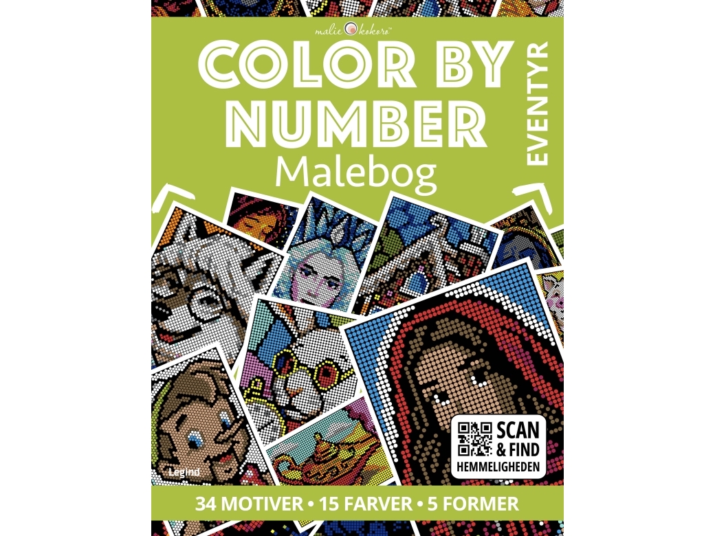 Malebog: Color by number - Eventyr | Malie Kokoro