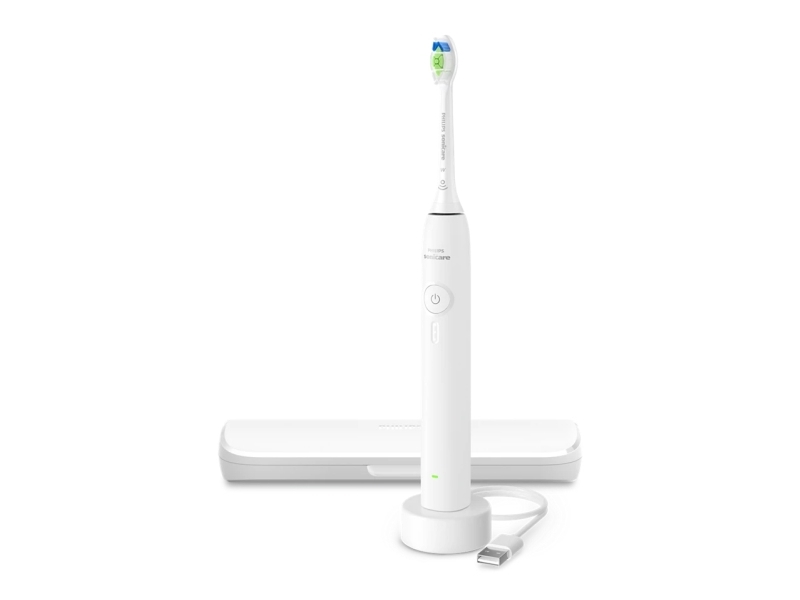 Philips Sonicare 3100 Series 3100 Hx4033/21 Genopladelig Tandbørste, Voksen, Sonisk Tandbørste, Daglig Pleje, 31000 Omdrejninger Pr. Minut, Hvid, 2 M