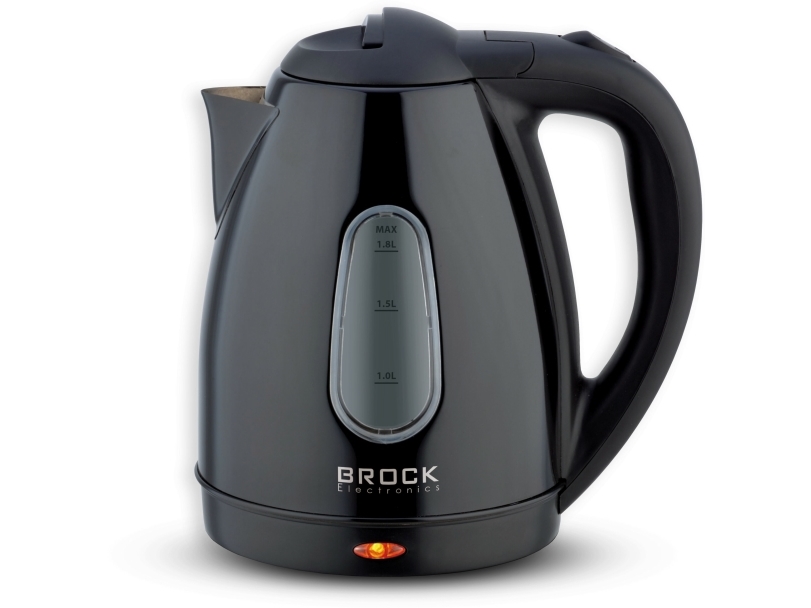 Brock Electronics WK 0604 BK, 1,8 L, 1500 W, Sort, Rustfrit stål, Vandmåler, Overophedningsbeskyttelse