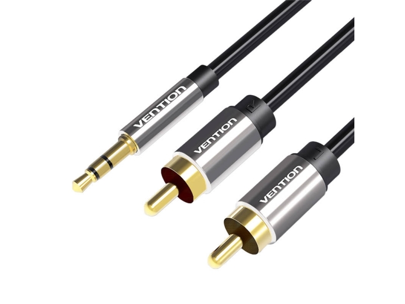 Vention BCFBD kabel 2xRCA (Cinch) jack til 3,5 mm 0,5 m (sort)