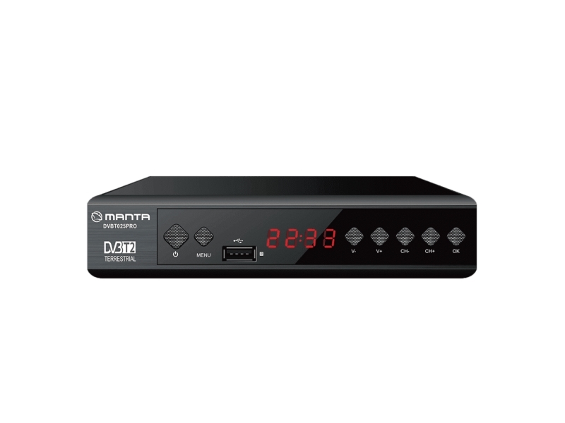 Manta DVBT025PRO, Kabel, Full HD, DVB-T2, 720p, 1080i, 1080p, AVI, H.265, HEVC, MKV, MP3, MP4 | TV, Ljud & Bild - Digital tv-mottagare - Digital-TV-mottagare | GameStuff