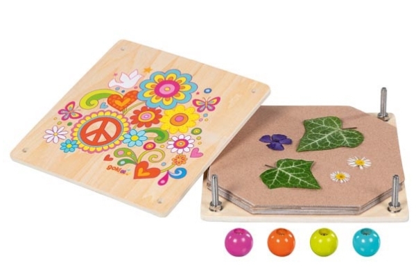 Goki 58296, Kinder-Blumenpressen-Set, 3 Jahre, Karton, Metall, Holz, Holz