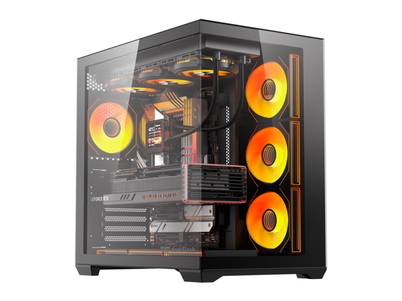Darkflash C280 Gehäuse, Schwarz + 7 Lüfter