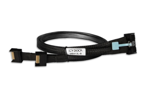 ICY DOCK cable MCIO 8i-> 2x MCIO 4 MCIO SFF-TA-1016,black 0,5m