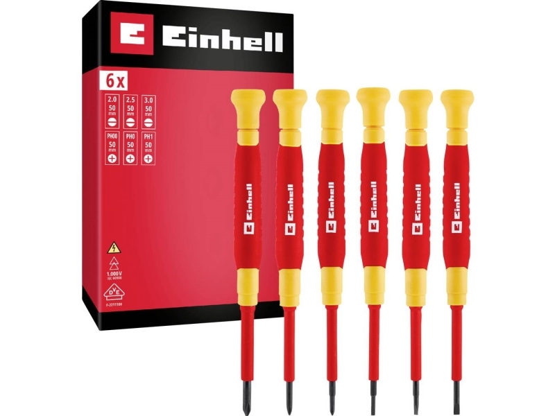 Einhell Skruetrækker-sæt VDE Størrelse PH 00, PH 0, PH 1, SL 3.0