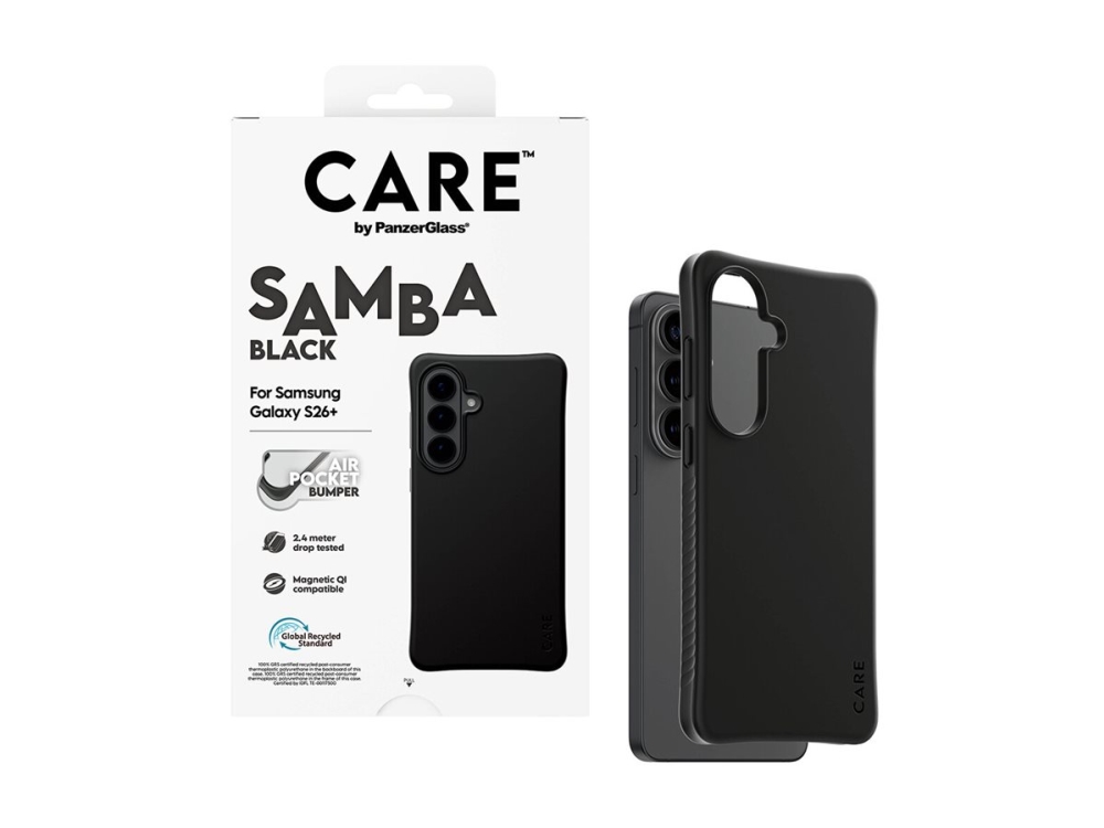 CARE by PanzerGlass Samba - Baksidesskydd för mobiltelefon - Qi - termoplastisk polyuretan (TPU), plast - svart - för Samsung Galaxy S26+ | Tele & GPS - Mobil tillbehör - Skydd & Väskor | GameStuff