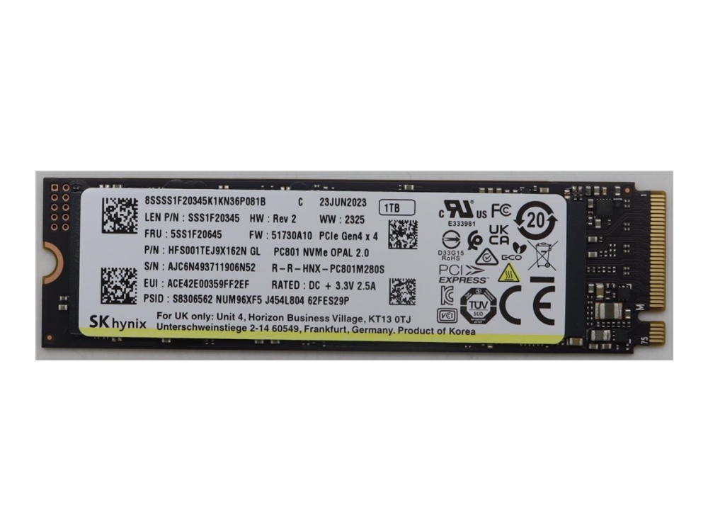 Lenovo Ssd_Asm 1T,M.2,2280,Pcie4x4,Skh,Op