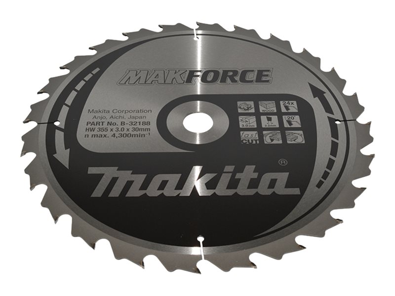 Makita MAKFORCE - Cirkelsågblad - för trä - 355 mm - 24 tänder | Elverktyg - Sågblad - Cirkelsågsklinga | GameStuff