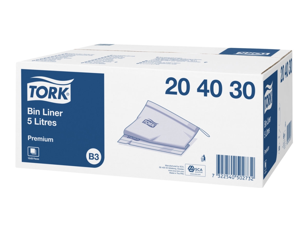 Hygiejneposer Tork® Lady, 204030, 5 L, lysegrå, pakke a 50 stk.