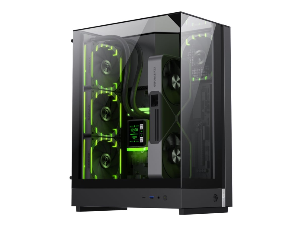 Gamemax Infinity T20 Bk - Matx - Sidepanel Med Vindue (Hærdet Glas) - Ingen Strømforsyning (Sfx / Sfx-L) - Sort - Usb/Audio/Mic