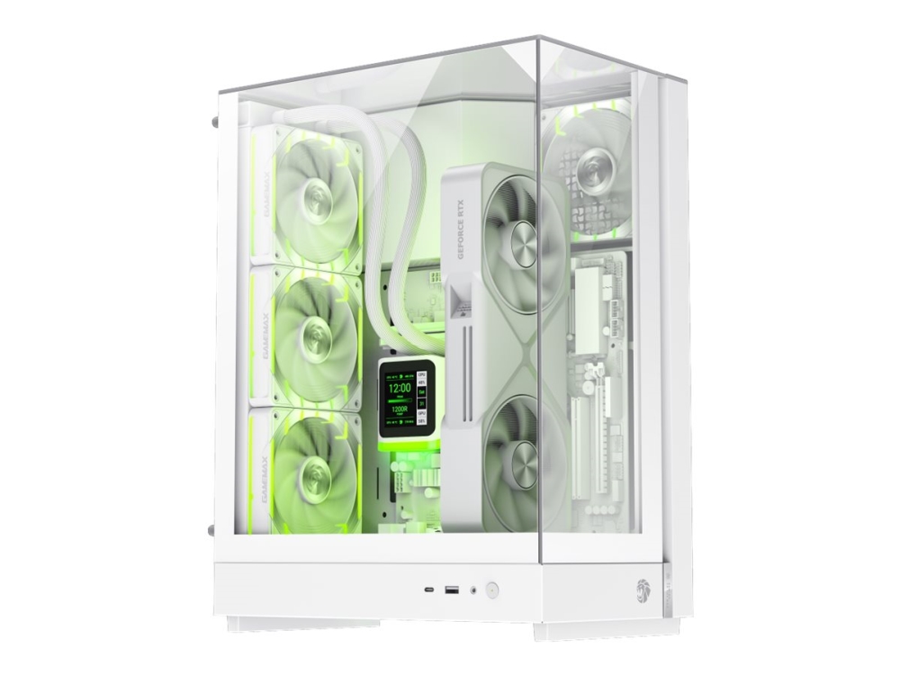 Gamemax Infinity T20 Wh - Matx - Sidepanel Med Vindue (Hærdet Glas) - Ingen Strømforsyning (Sfx / Sfx-L) - Hvid - Usb/Audio/Mic