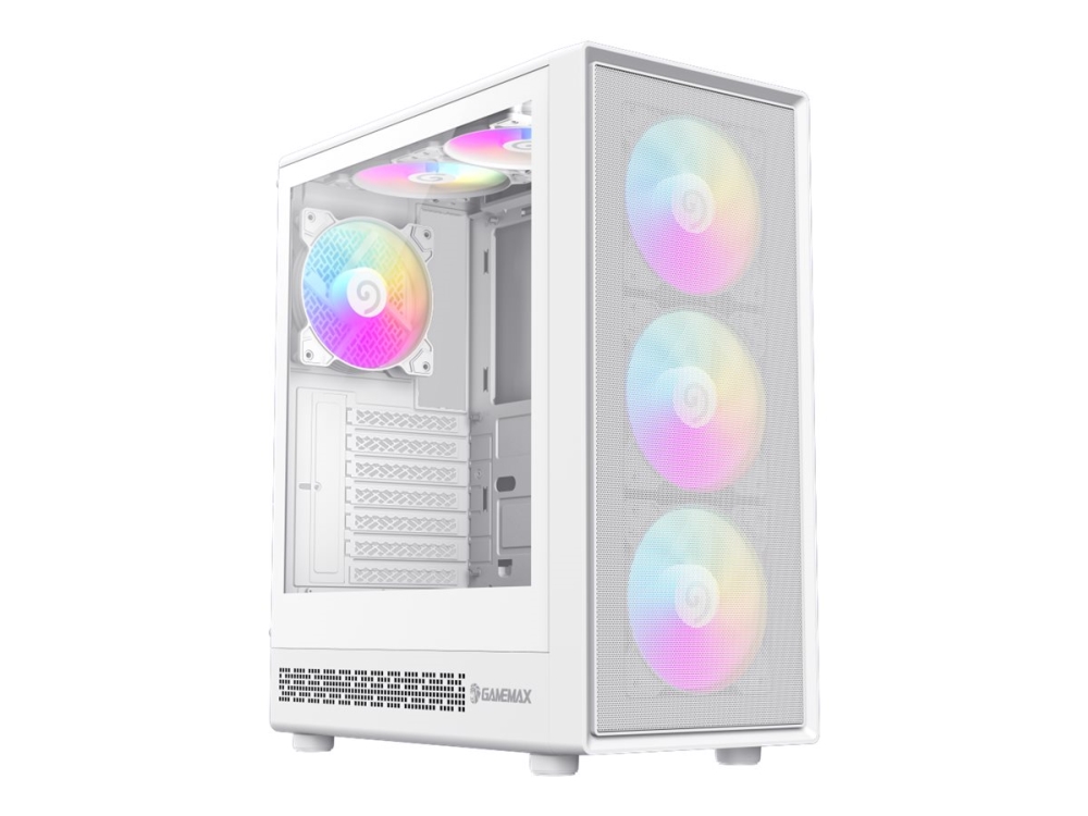 Gamemax Alpha Storm 2 Aw - Midi-Tårn Gaming - Atx - Sidepanel Med Vindue (Hærdet Glas) - Ingen Strømforsyning (Atx) - Hvid - Usb/Lyd