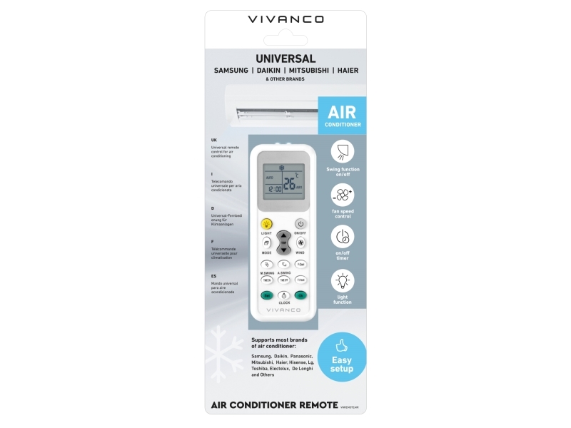 Vivanco universal fjernbetjening til klimaanlæg