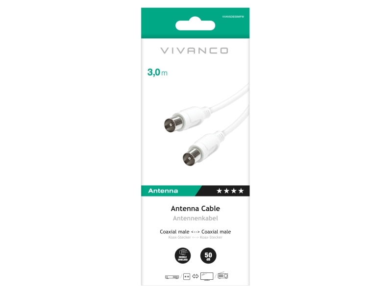 Vivanco antennkabel HAn/Hun 50 dB | Datortillbehör - Kablar & adaptrar - Bildkablar | GameStuff