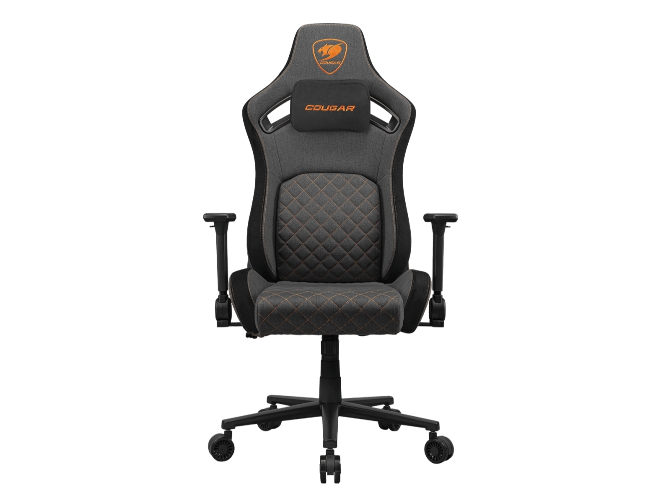 Cougar Cgr-Dff-Grb, Pc-Gamingstuhl, 120 Kg, Gepolsterter, Ausgestopfter Sitz, Gepolsterte Rückenlehne, Schwarz, Schwarz, Grau, Orange