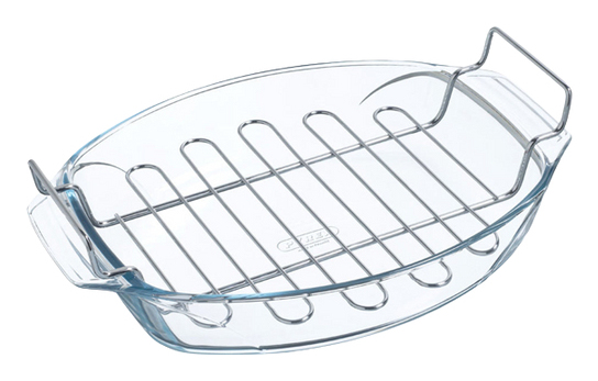 Pyrex 412U000, Grytfrom, Oval, Glas, Rostfritt stål, Rostfritt stål, Transparent, -40 - 350 ° C, 4 l | Vitvaror - Vitvaror tillbehör - Ugnstillbehör | GameStuff