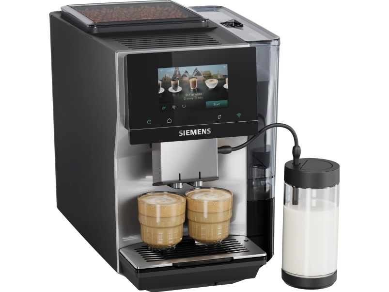 Siemens Eq.700 Tp725em7, Espressomaskine, 2,4 L, Kaffebønner, Indbygget Kværn, 1500 W, Sort, Sølv, Rustfrit Stål