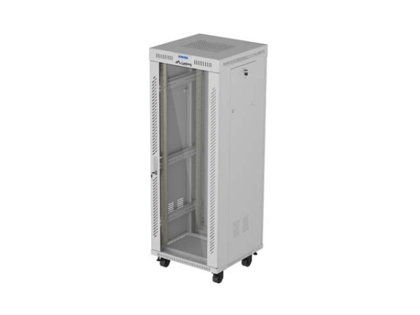 Lanberg Ff01-6632-12Sl, Freistehendes Gestell, 32U, 1200 Kg, Ablageschienen, Verbessertes Kabelmanagement, Lenkrollen