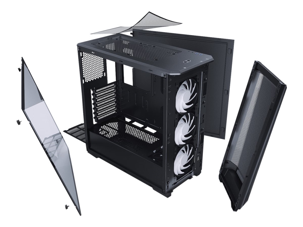 Phanteks Eclipse P400a, Midi Tower, Pc, Schwarz, Atx, Eatx, Micro Atx, Mini-Itx, Netz, Stahl, Multi