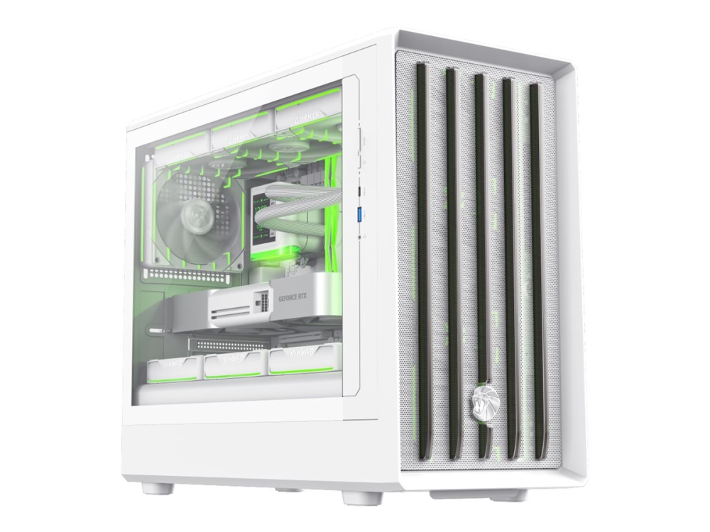 Gamemax Legend Claw 360 Wh - Matx-Kasse - Micro Atx - Sidepanel Med Vindue (Hærdet Glas) - Ingen Strømforsyning (Atx) - Hvid - Usb/Audio/Mic