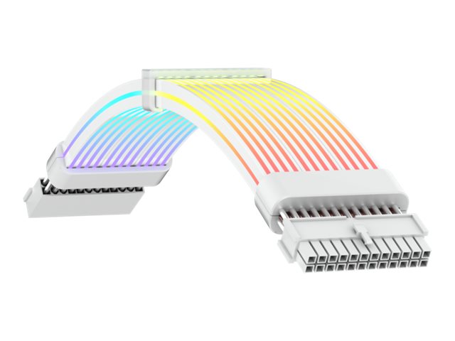 Gamemax - Forlængerkabel Til Strøm - 24-Pin Connector Til 24-Pin Connector - 300 V - 7 A - 24 Cm - For Motherboard - Hvid