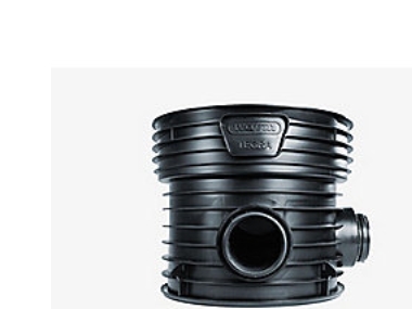 Rense-insp.brønd 600-160mm T1 - 90gr. gennemløb for glat rør. Wavin Tegra