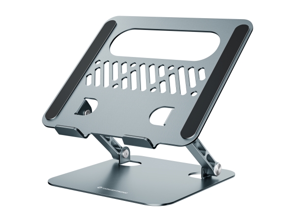 Conceptronic Thana10g Faltbarer Laptopständer, Höhenverstellbar, Laptop-Ständer, Grau, Aluminium, 43,2 Cm (17"), 3 Kg, 240 Mm