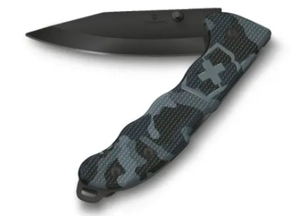 Victorinox Evoke BSH Alox, Lukittuvateräinen veitsi, Metsästyspuukko, Clip point -terä, Sininen, Maastoväri, 13,6 cm, 18 mm