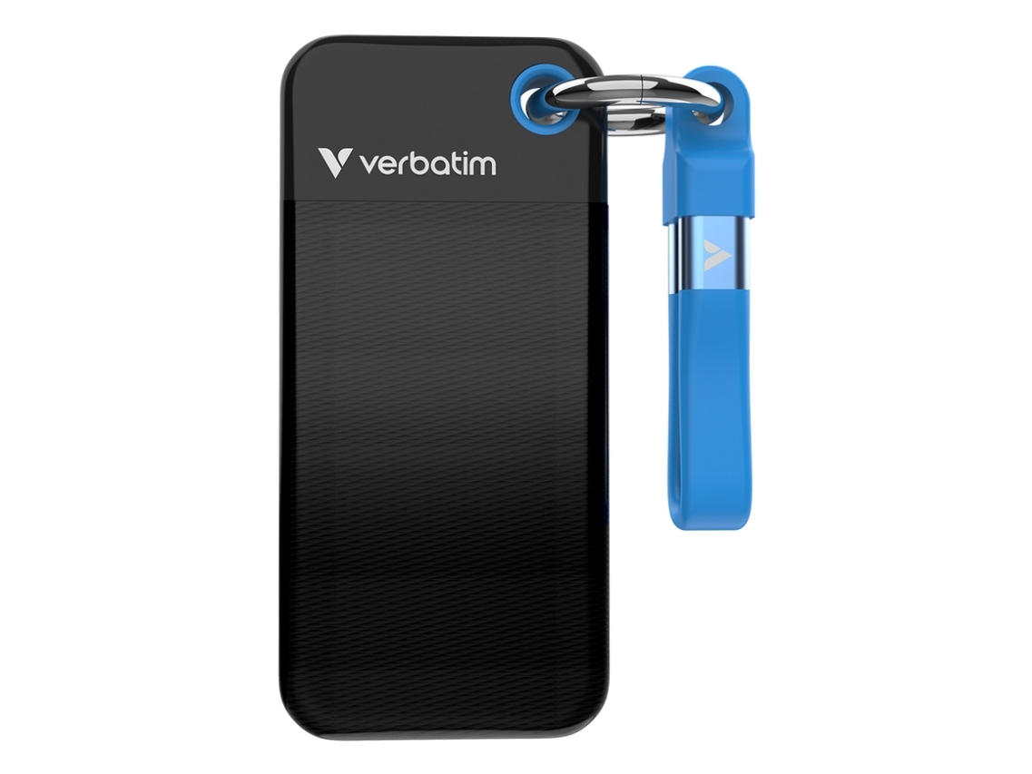 Verbatim Pocket Ssd, 512 Gb, Usb Type-C, 3.2 Gen 2 (3.1 Gen 2), 1000 Mb/S, 10 Gbit/Sek., Sort, Blå