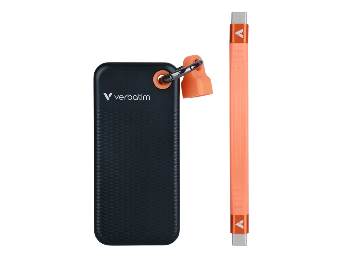 Verbatim Pocket Ssd, 256 Gb, Usb Type-C, 3.2 Gen 2 (3.1 Gen 2), 1000 Mb/S, 10 Gbit/Sek., Sort, Orange