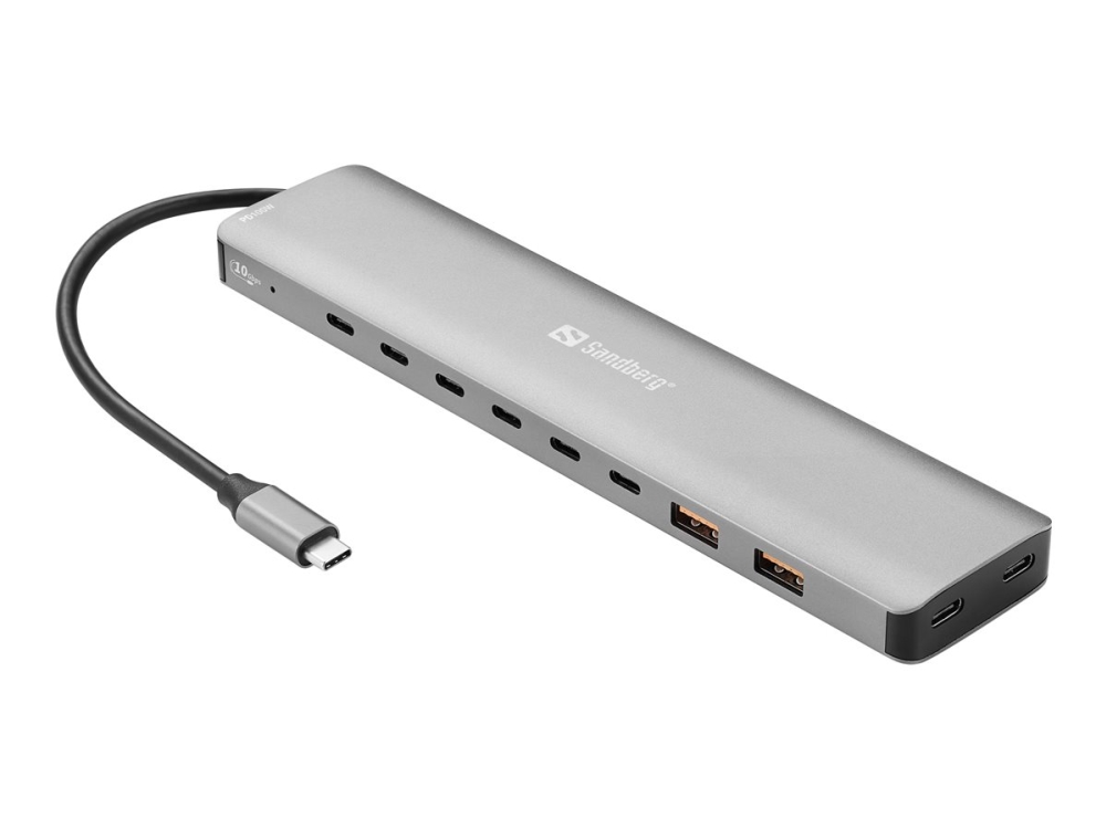 Sandberg - Hub - Usb-C, 100W - 8 X Usb-C 3.2 Gen 2 + 2 X Usb 3.2 Gen 2 - Desktop