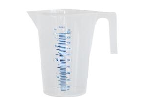 KABI transparent målebæger 1 ltr med skala