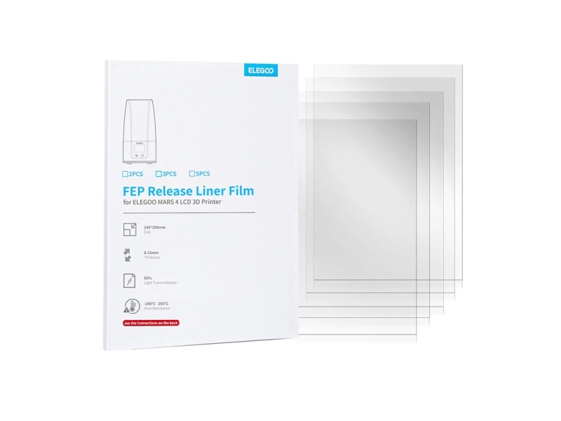 Phrozen FEP-film til 3D-printere Elegoo Mars 4/5/5 Ultra - 206x146 mm - 5 stk.