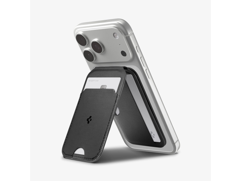 Spigen Slim Fold (Mag Fit) S314-2, Kortholder, Svart, PU lær, Apple, 1 stykker