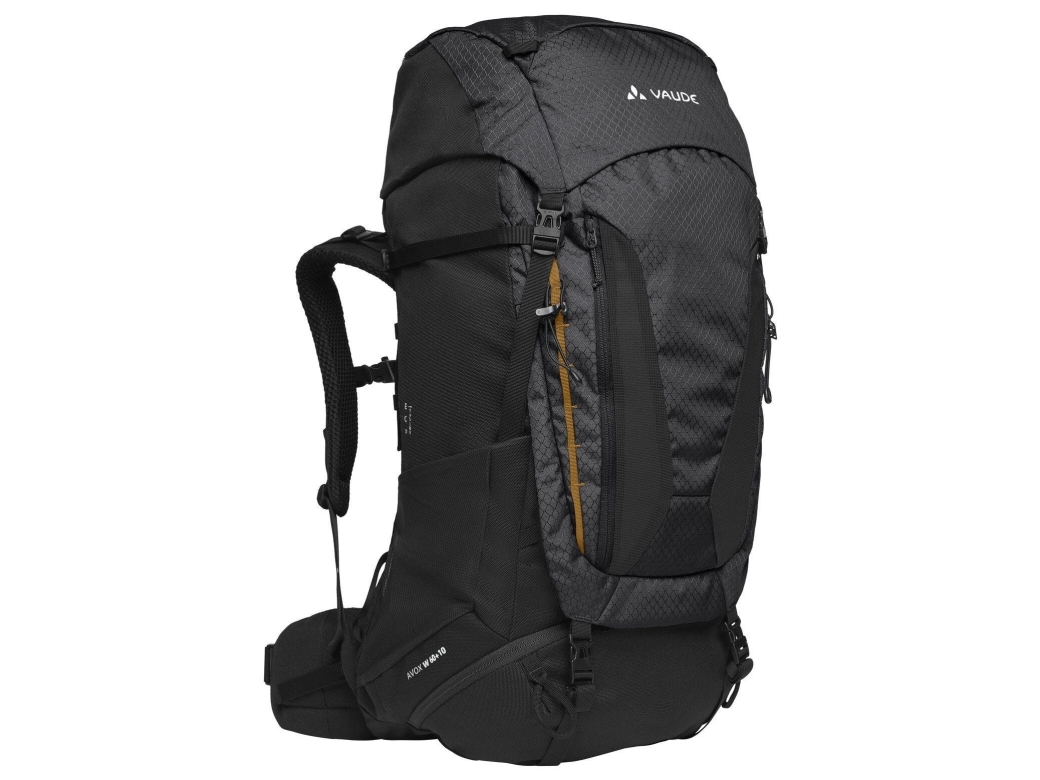 Vaude Avox 60+10, Oben, Wandern, Trecken, Schwarz, Polyester, Polyurethan (Pu), Polyamide (Pa), Polyurethan, 200 D