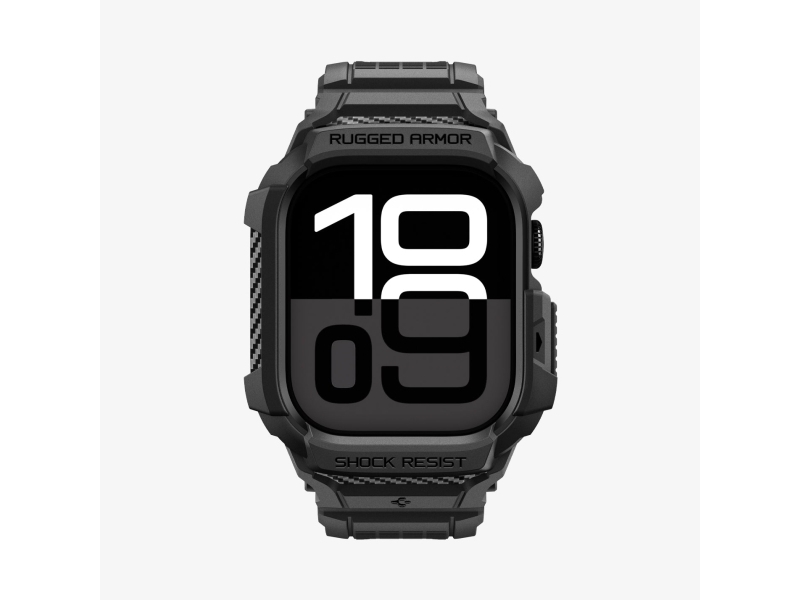 Spigen Rugged Armor Pro 2, Boks, Smartwatch, Sort, Apple, Apple Watch 10/11 (46Mm), Termoplastisk Polyurethan (Tpu)
